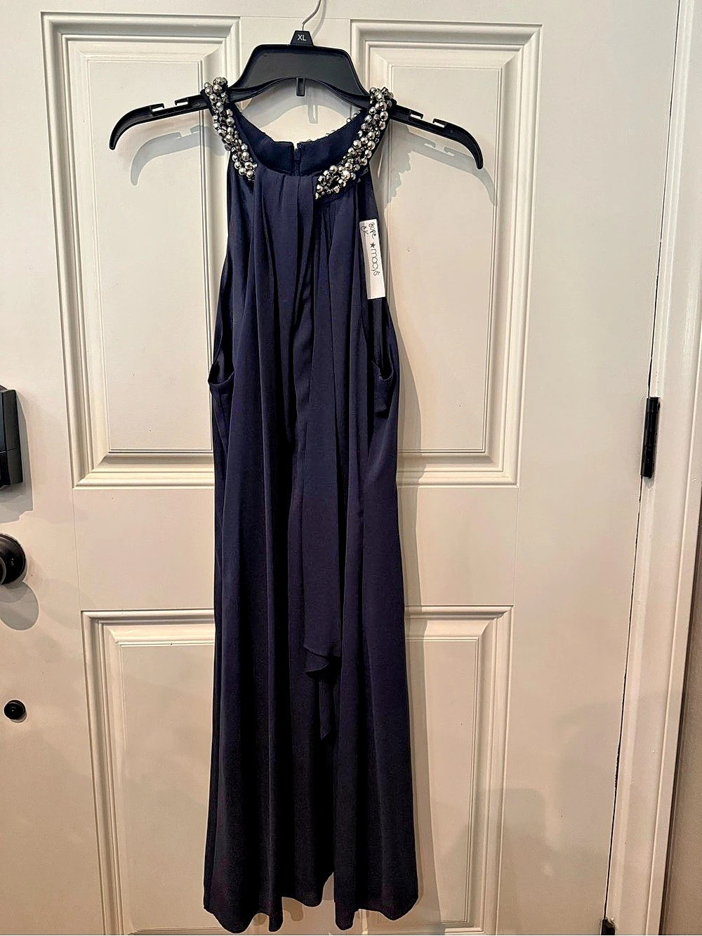 Calvin Klein Gigi Maxi Dress Beaded Maxi Dress in Black Size 14 NWT
